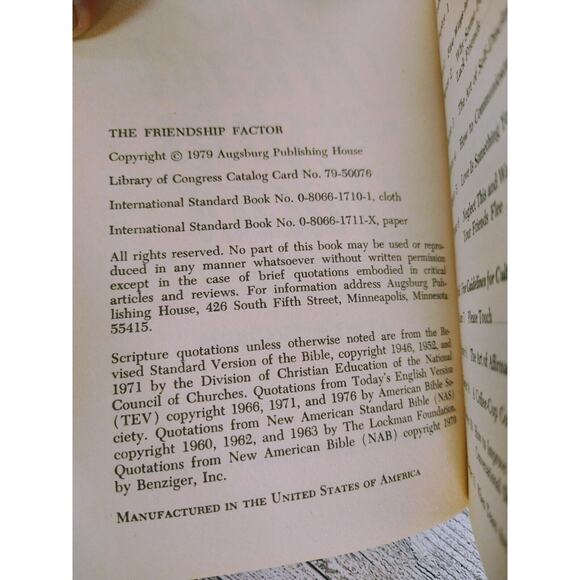 The Friendship Factor - How to get closer - Alan Loy McGinnis PB 1st Ed Vtg 1979 - Picture 9 of 11
